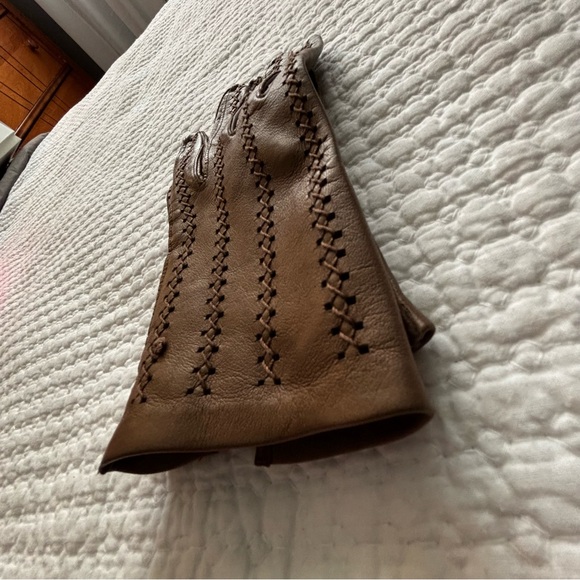 Italian Tan Leather Driving Gloves Women’s Small Vintage - Picture 4 of 4